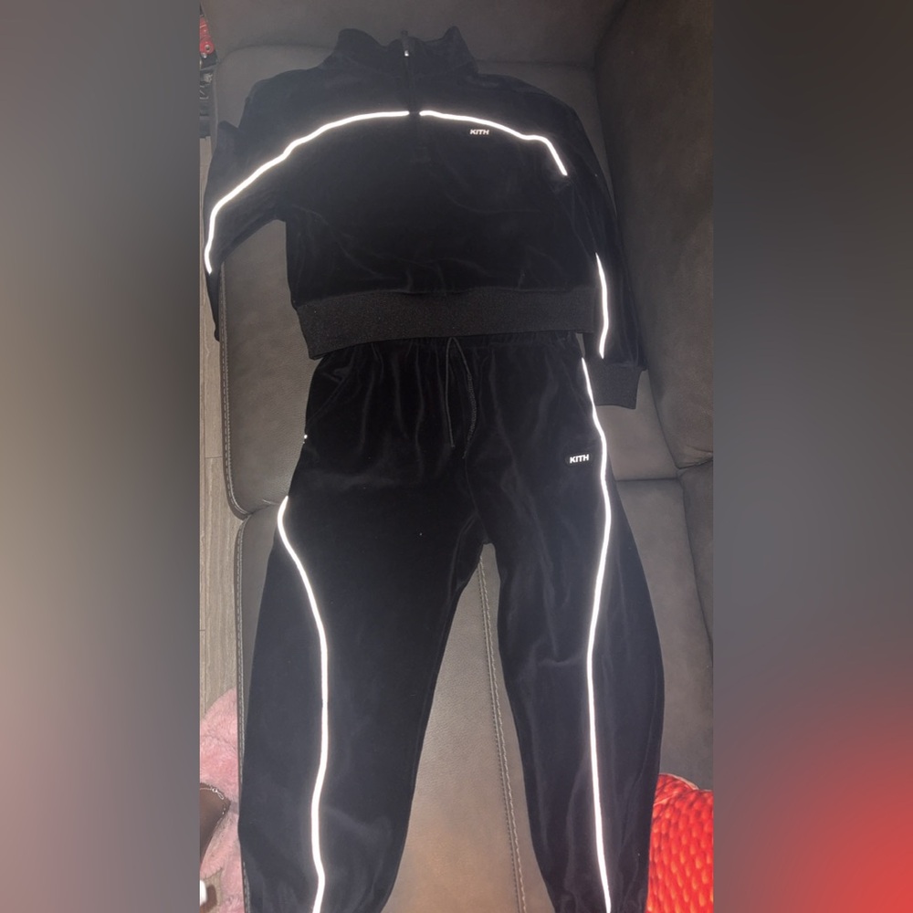 Kith Kids Matching Set in Black with White Accents